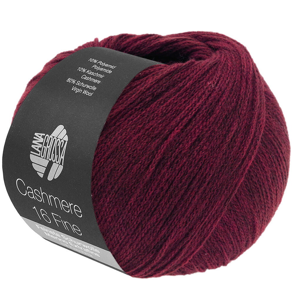 Donekr Rood Lana Grossa Cashmere 16 fine 11 donker rood op=op