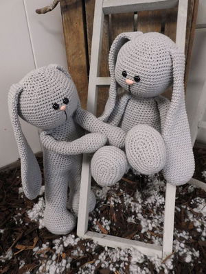 Haakpakket XXL Funny Bunny - grijs