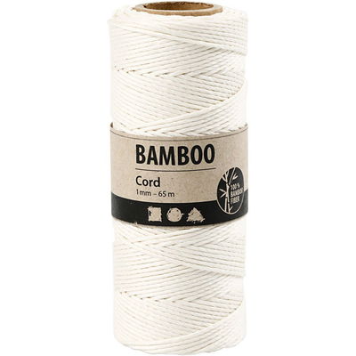 Bamboekoord 1 mm - 503481 room wit 65 meter 