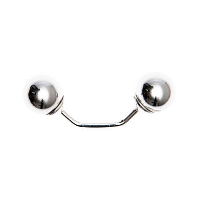 Sluiting pin met 2 kralen - zilver ca 48 mm
