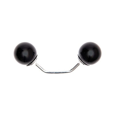 Sluiting pin met 2 kralen - zwart ca 48 mm