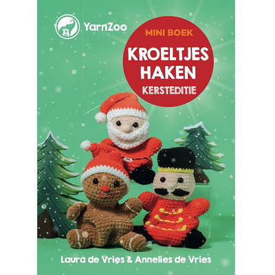 Miniboek kroeltjes haken Kerst