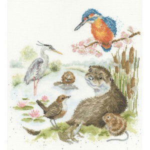 Borduurpakket dieren - Hannah Dale The water s edge