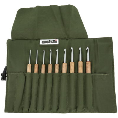 AddiWrap haaknaalden assortiment olijfhout 2 t/m 6 mm 9 stuks 