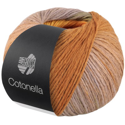 Lana Grossa Cotonella Multi 015 beige-oranje op=op uit collectie 