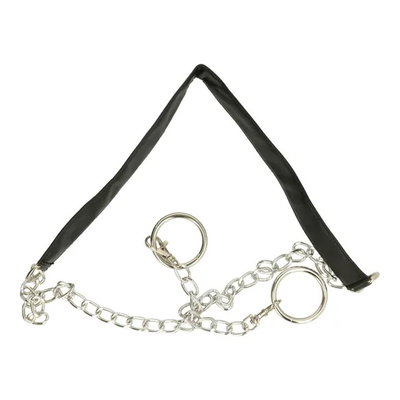 Tasbeugel Skai-leer met ketting zwart 123 cm