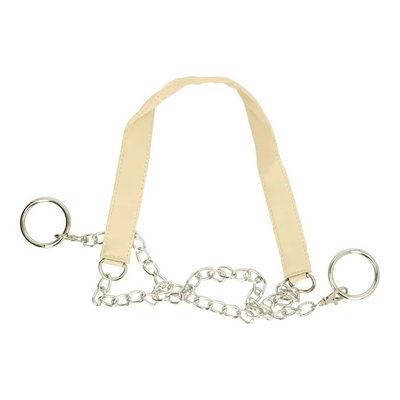 Tasbeugel Skai-leer met ketting creme 123 cm