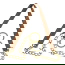 Tasbeugel Skai-leer met ketting cognac 123 cm