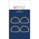 D-Ring 20 mm mat goud (4 stuks)