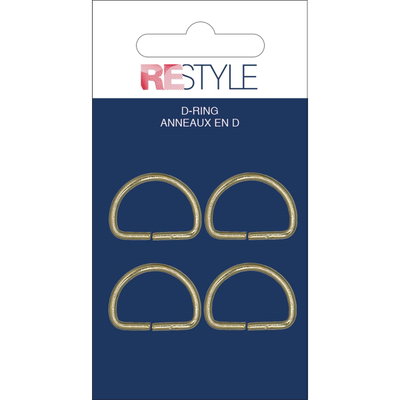 D-Ring 20 mm mat goud 4 stuks 
