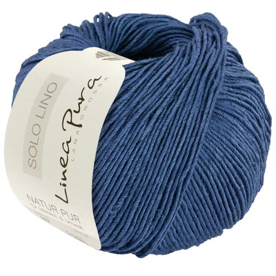 Lana Grossa Solo Lino 76 denim blauw