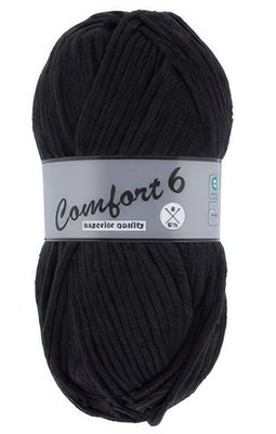 Lammy Yarns Comfort 6 001 zwart